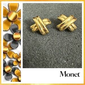 MONET Vintage Post Earrings - Gold Tone